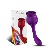 Rose Clitoral Sucking with G-Spot Vibrator, Silicone, 20 Functions, Rechargeable, PURPLE